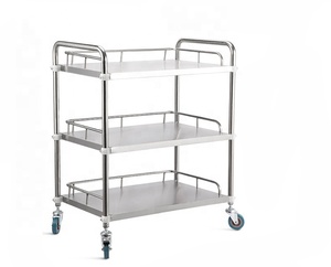 Chariot de traitement médical de conception moderne de chariot de secours d'hôpital d'acier inoxydable avec des caractéristiques multiples de roues abordables - Product Image 6