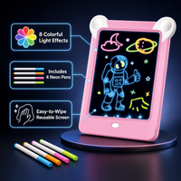 Tablette de dessin lumineuse à 8 effets lumineux, thème astronaute, tablette de dessin électronique réutilisable pour enfants, cadeau