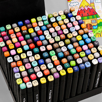 Ensemble de marqueurs à alcool à double tête 168 264 couleurs, dessin manga, fournitures scolaires, marqueurs permanents