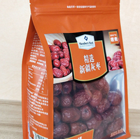 Hoog Niveau Chinese Date Jujube Gedroogd Fruit Doorzichtig Raam Ziplock Zakjes Food Grade Platte Bodem Datumverpakkingen