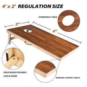 Plateau de jeu de Cornhole en bois avec poches pour jeu intérieur/extérieur, ensemble de lancer de sacs de sable 4x8 pieds - Product Image 2