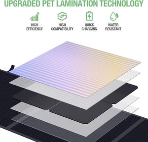 Panneau solaire pliable monocristallin 200W IP65 étanche, efficacité 23%, chargeur portable, station d'alimentation multi-sorties, camping-car, camping - Product Image 5