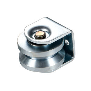 Poulie à rouleaux <span class=keywords><strong>de</strong></span> <span class=keywords><strong>porte</strong></span> coulissante à double roulement <span class=keywords><strong>de</strong></span> 60mm avec rainure en U/V/Y pour système <span class=keywords><strong>de</strong></span> traction et <span class=keywords><strong>de</strong></span> poussée universel - Product Image 3