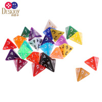 Dés en acrylique à 4 faces noir et rouge DESKJOY, dés de jeu numériques D4 pour jeux de société et DND