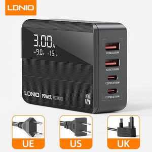 LDNIO A4809C Nuevo cargador GaN PD 100W con pantalla de voltaje Tipo C Adaptador de puerto de carga múltiple Cargadores Gan de escritorio de carga rápida - Product Image 2