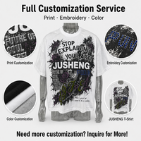 T-shirt da uomo personalizzata in cotone 100% a maglia, casual, oversize, 300g, design neutro, vestibilità squadrata, stampa DTG, con perle e strass