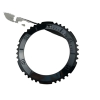 Montre de plongée 007 38 mm brillante avec insert de lunette en céramique noire, pièces de montre