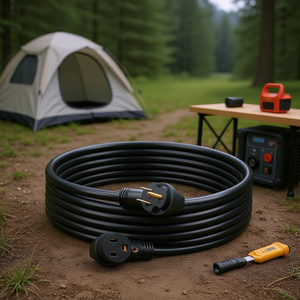 25 Ft 50A Generator Extension Cord NEMA 6-50P to 6-50R 12500W 250V Power Cable for Outdoor Use - Product Image 2