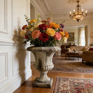 Pot <span class=keywords><strong>de</strong></span> fleurs carré rétro vintage <span class=keywords><strong>en</strong></span> magnésie, élément <span class=keywords><strong>de</strong></span> décoration pour <span class=keywords><strong>jardin</strong></span> et maison, décoration <span class=keywords><strong>de</strong></span> cheminée - Product Image 2