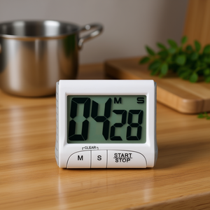 TFA Dostmann Digital Kitchen <b>Timer</b> White 04:28 Display With Start Stop And Clear Buttons For <b>Cooking</b> Timing - Product Image 3