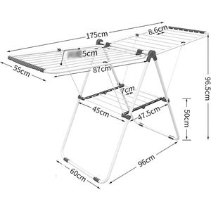 4 Way Metal 18m Collapsible <b>Space</b> <b>Saving</b> Mobile Clothing Drying Rack for Home Use - Product Image 2