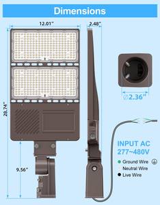 Luz LED para estacionamiento cETL DLC tipo caja de zapatos, 220V Tipo 3, 320 vatios, 240 vatios, IP65, impermeable, luz de calle LED de aluminio - Product Image 4