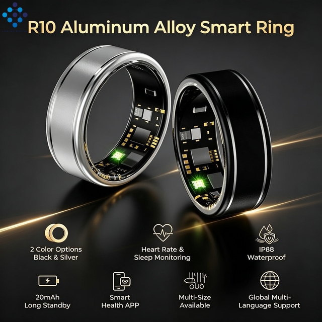 R10 Smart Ring in Stock Ready to Ship Wholesale Fitness Tracker Health Monitor Smart Electronics Aluminum Alloy for Business