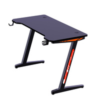 Bureau de jeu en forme de Z 47 po Bureau de jeu d'ordinateur Bureau à domicile Table de travail peu encombrante Parfait pour les hommes qui jouent et travaillent