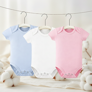 Body per Neonati con Logo Personalizzato, 100% Cotone, Manica Corta, Abbigliamento per Bambini 0-3 <span class=keywords><strong>Mesi</strong></span> - Product Image 1