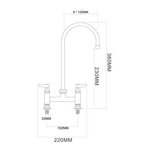 Robinet mélangeur de lavabo de salle de bain au design moderne, en laiton, avec fonction flexible et cartouche en céramique - Product Image 2