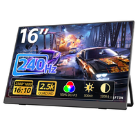 Moniteur portable Eimio 16 pouces 240 Hz 2,5K avec alimentation Type-C Plug & Play pour jeux, extension d'écran pour ordinateur portable/PC OEM