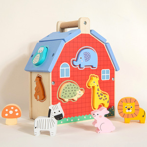 Giocattolo Educativo <span class=keywords><strong>Montessori</strong></span> Ecologico in Legno con Forme di Animali da Abbinare, con Maniglia per il Trasporto, per Bambini da 2 a 4 Anni - Product Image 1