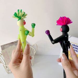 Stylo bille mécanique multicolore anti-stress, design dessin animé 'Fried Mao Man' à grande bouche, pour divertissement étudiant et cadeau créatif - Product Image 4
