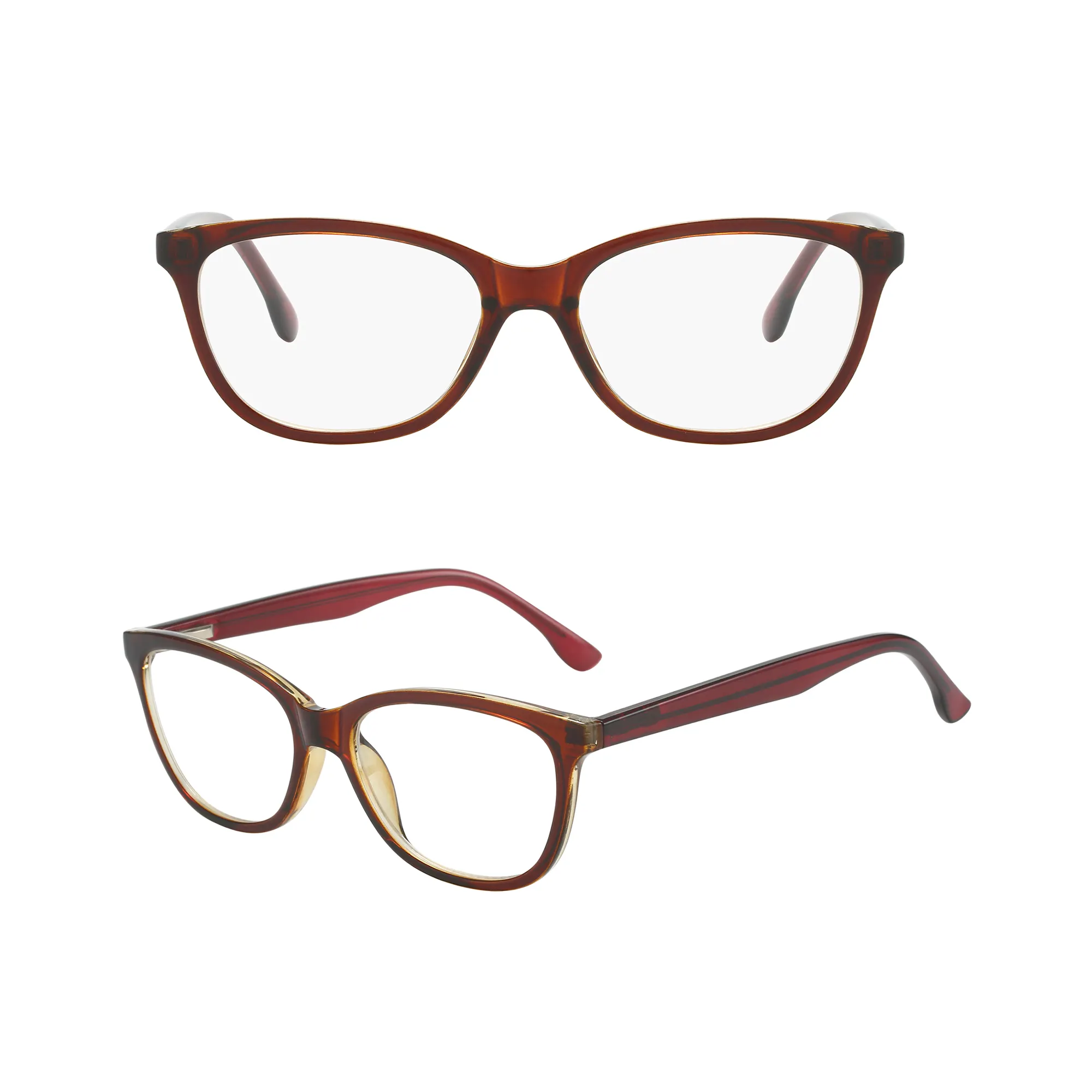 卸売レトロスクエア光学メガネフレーム透明赤黒アイウェアアンチブルーライト眼鏡フレーム
