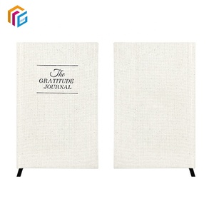 Sổ Tay Vải In Logo Lá Vàng Tùy Chỉnh Bìa Cứng Sổ Lập Kế Hoạch Nhật Ký Biết Ơn Với Bìa Vải Lanh Ruy Băng - Product Image 5