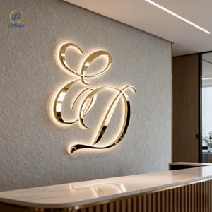 Letrero Luminoso con Logotipo 3D Personalizado, Panel de Señalización de Pared, Letrero con Letras Retroiluminadas en Oro Rosa para Exhibición en Exteriores y Decoración en Interiores - Product Image 4