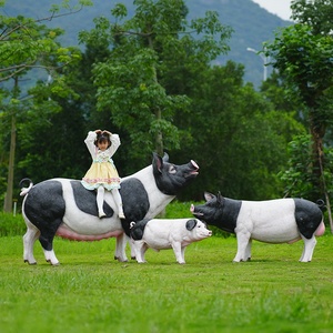 รูปปั้นหมูไฟเบอร์กลาสจำลองสำหรับโรงงานแปรรูปเนื้อสัตว์ฟาร์มปศุสัตว์ - Product Image 4