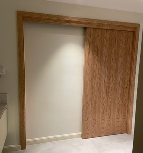 Portes coulissantes de <span class=keywords><strong>grange</strong></span> modernes en bois de pin massif imperméable pour la décoration intérieure d'appartement - Product Image 2