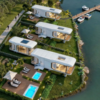 Maison Capsule Spatiale Modulaire Préfabriquée de Luxe 20ft 40ft au Design Moderne pour Résidence, Cabine Apple, Pod Mobile