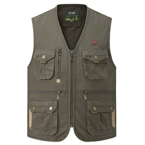 Gilet Sportivo Multitasche in Puro Cotone 100% Personalizzabile all'Ingrosso, Casual per Pesca, Fotografia, Lavoro all'Aperto, da Uomo - Product Image 2