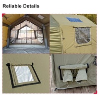 Tente Gonflable Portable de Luxe 8+8 TC en Coton Oxford, Isolée pour l'Hiver, Spacieuse et Extensible avec Rideau en TPU, Montage Rapide