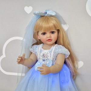 Muñeca Yeezwood Function Music <span class=keywords><strong>de</strong></span> 55 cm, <span class=keywords><strong>en</strong></span> Oferta, con Apariencia <span class=keywords><strong>de</strong></span> la Princesa Elsa, Linda Muñeca Reborn Grande para Niñas, Juguete para Bebés, Compañera <span class=keywords><strong>de</strong></span> Juegos Realista para Manualidades - Product Image 1