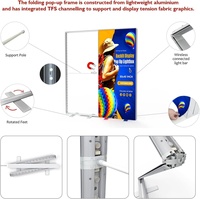 Boîte lumineuse publicitaire LED rectangulaire pliable double face personnalisée avec cadre en aluminium et affichage de bannière en tissu rétroéclairé