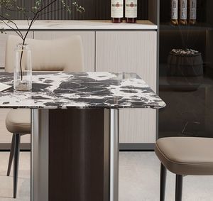Muebles de comedor modernos de lujo, recién llegados, mesas de comedor de acero inoxidable y mármol para el hogar, Bar, oficina o apartamento de Hotel - Product Image 3