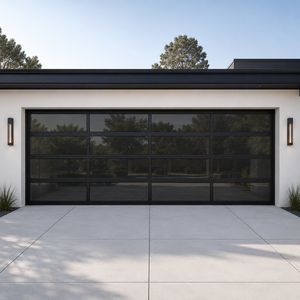 <span class=keywords><strong>Porte</strong></span> <span class=keywords><strong>de</strong></span> <span class=keywords><strong>garage</strong></span> <span class=keywords><strong>sectionnelle</strong></span> <span class=keywords><strong>motorisée</strong></span> en aluminium et verre <span class=keywords><strong>de</strong></span> luxe, vitrage trempé, couleur personnalisée pour villa résidentielle - Product Image 4