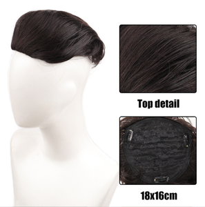 แฮร์พีชผมแท้ 100% สำหรับผู้ชาย ขนาด 18x16 ซม. ตาข่ายระบายอากาศพร้อมคลิป 3 ตัว ระบบติดตั้งง่ายสำหรับผมบาง - Product Image 1