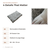 Coussin pour chien en tissu gris, avec housse amovible et lavable, rembourrage à récupération lente, pour chiens de taille moyenne à grande, vente en gros, OEM ODM