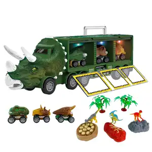 डायनासोर मॉडल खिलौना भंडारण कार डायनासोर परिवहन कार प्रकाश और संगीत बच्चों की खिलौना कार