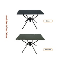 Table de camping tactique pliable en alliage d'aluminium pour pique-nique et plage, portable et détachable, avec rangement intégré