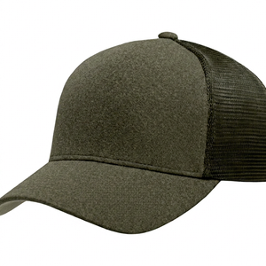 Casquette de camionneur vert olive à 6 panneaux avec dos en maille, réglable, style décontracté pour adultes, idéale printemps-été - Product Image 1