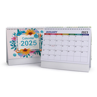 Calendrier de bureau personnalisé A5 2026 2027, calendrier mural, calendrier de table à feuilles mobiles sur chevalet