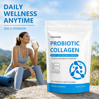 Collagène en poudre probiotique à marque privée pour adultes, favorisant un teint éclatant, une alimentation saine, haute solubilité, faible teneur en matières grasses, texture lisse
