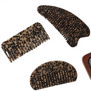 BIZE Custom Logo European American Acetic Acid Hair <b>Combs</b> Fashion Anti-static Marble Pattern <b>Wide</b> Teeth Hair Acetate HCB067 - Product Image 3