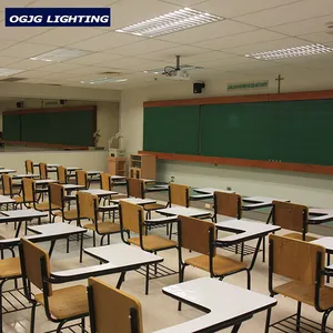 Government Project Fluorescent Troffer Fixture School Meeting Room Recessed Mounted Led Tube Grille Lamps