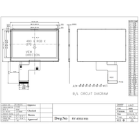 Modul LCD TFT 4,3 Inci 480*272 Dengan Layar Sentuh Kapasitif MCU/RGB/MIPI TFT LCD 300 Nits Modul Layar Sentuh