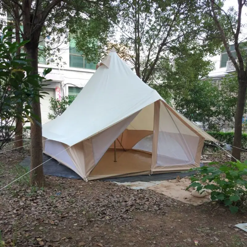 Tente Oxford blanche beige Tentes imperméables pour le glamping 4 saisons Tente familiale de luxe pour événements