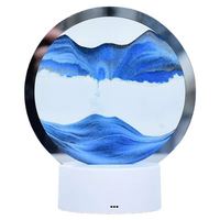 Lampe de table LED RVB moderne créative sablier lampe d'art 3D mobile lampe de sable mouvant lampe de table de peinture de sable mouvant lampe de décoration de chambre