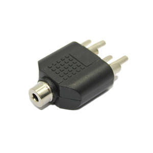 3.5mm Stereo Female To Dual Rca Male Audio <b>Adapter</b> Abs Material <b>Plug</b> In Connection - Product Image 2