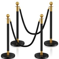 Barrières de sécurité de corde de poteau de contrôle de foule de prix usine avec la corde de velours pour la cérémonie de fête d'hôtels Clubs de théâtres