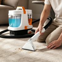 Nettoyeur de tapis et de tissus d'ameublement portable, moteur 500W, forte aspiration, détachant de taches, aspirateur humide pour la maison, les canapés et les tissus